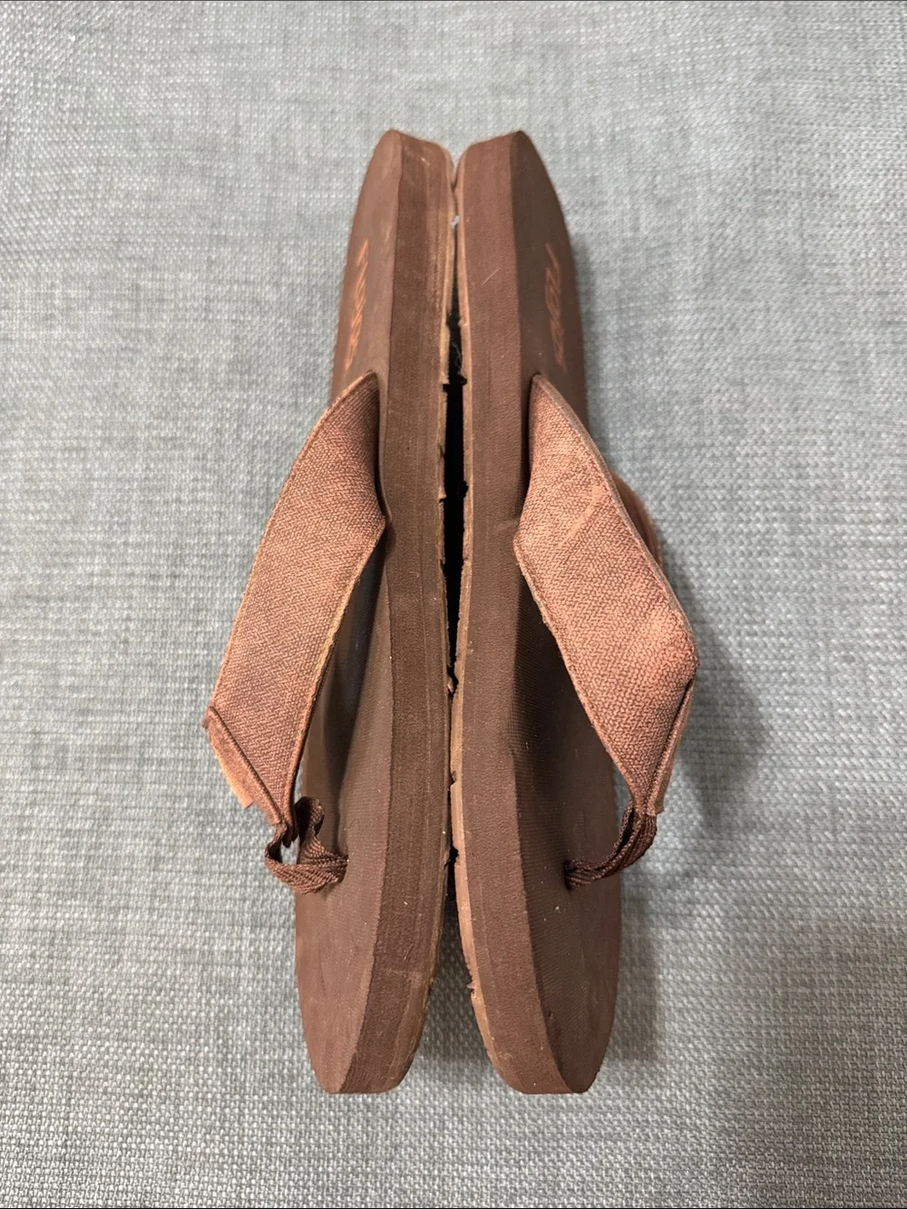Flojos Canvas Strap Flip Flops Men's Size 9 Brown Distressed Beach Casual Wear
